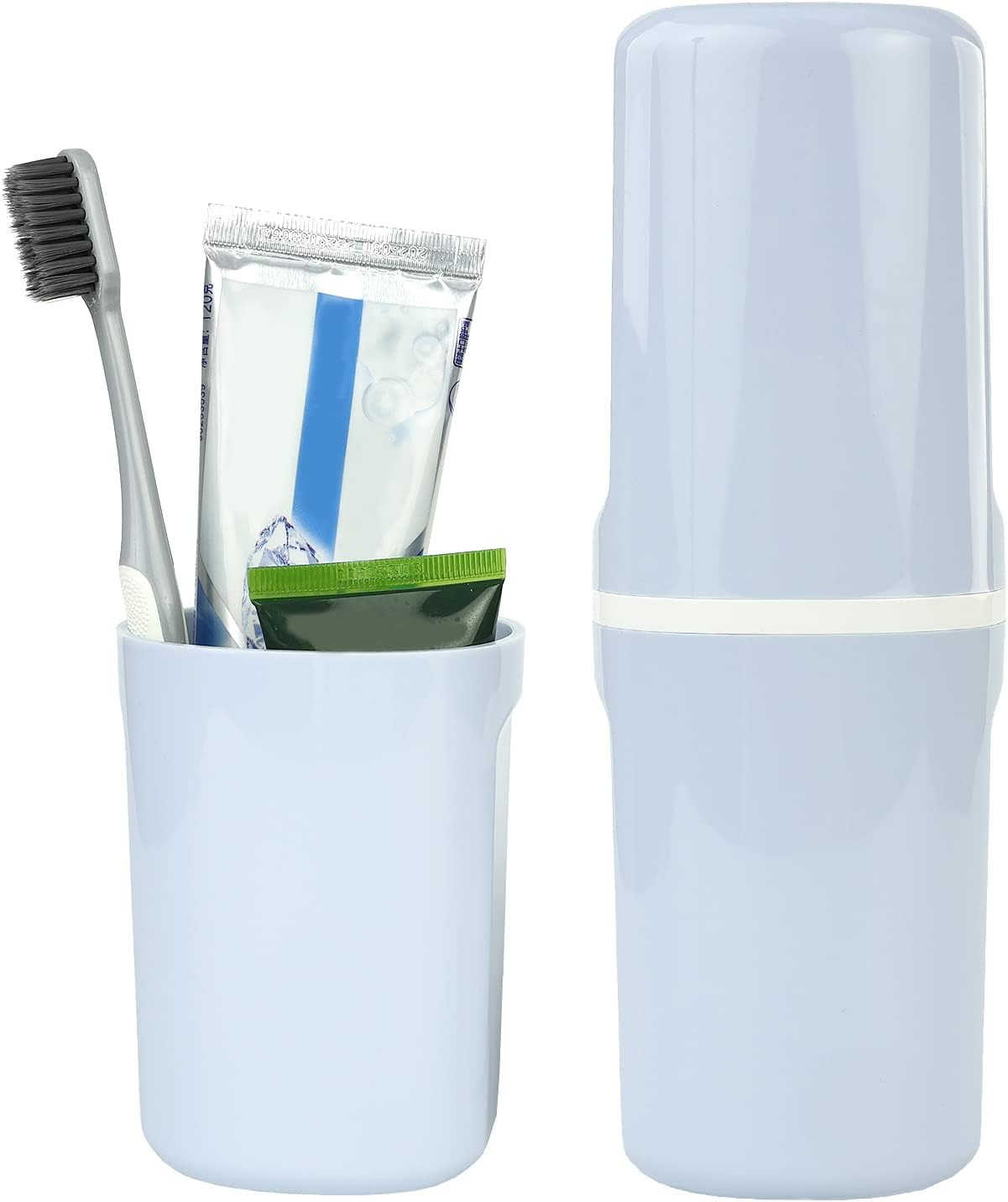 Surblue Travel Toothbrush Case Detachable Toothbrush Holder with Cover Portable Toothbrush Container for Vacation Camping Dorm Bathroom,Blue