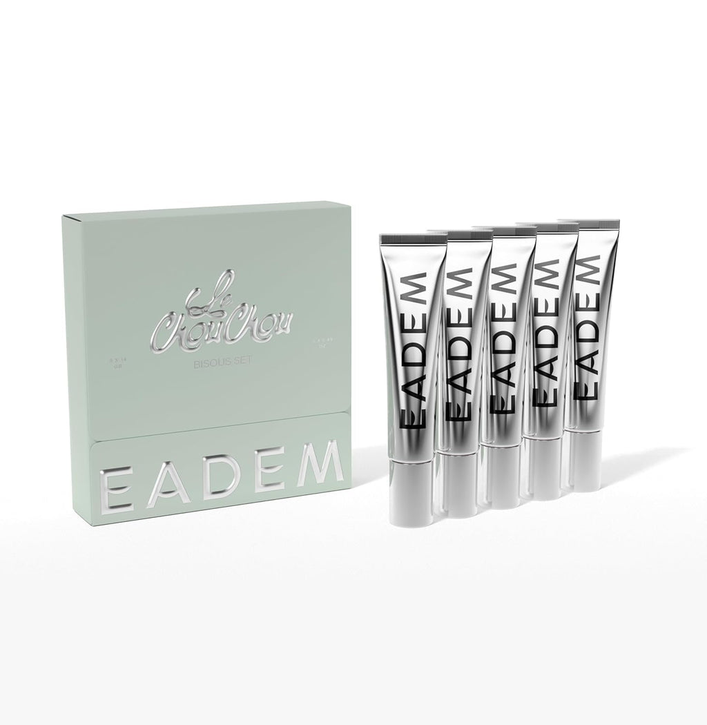 EADEM Le Chouchou Bisous Set, Lip Softening Balm, Lip Gloss for Women, Plumper and Mask for Lips, Overnight Hydrating & Moisturizing Luxury Lip Balm, 0.5 oz, 5 Piece Set