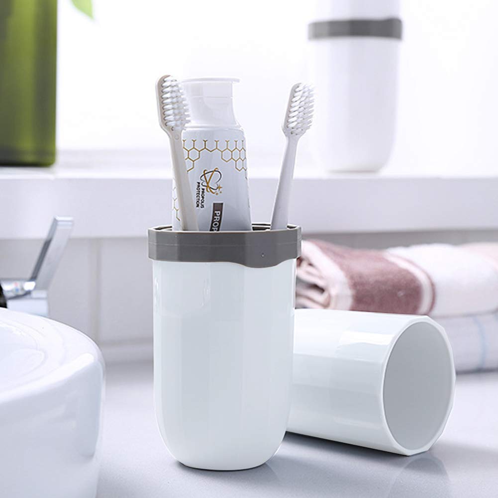 Portable Travel Toothbrush Case,3 in 1 Toothpaste Travel Case Holder Hard Plastic Tooth Brush Container Toothbrush Storage Box for Travel,Business,Home,Camping, School Supplies(White)