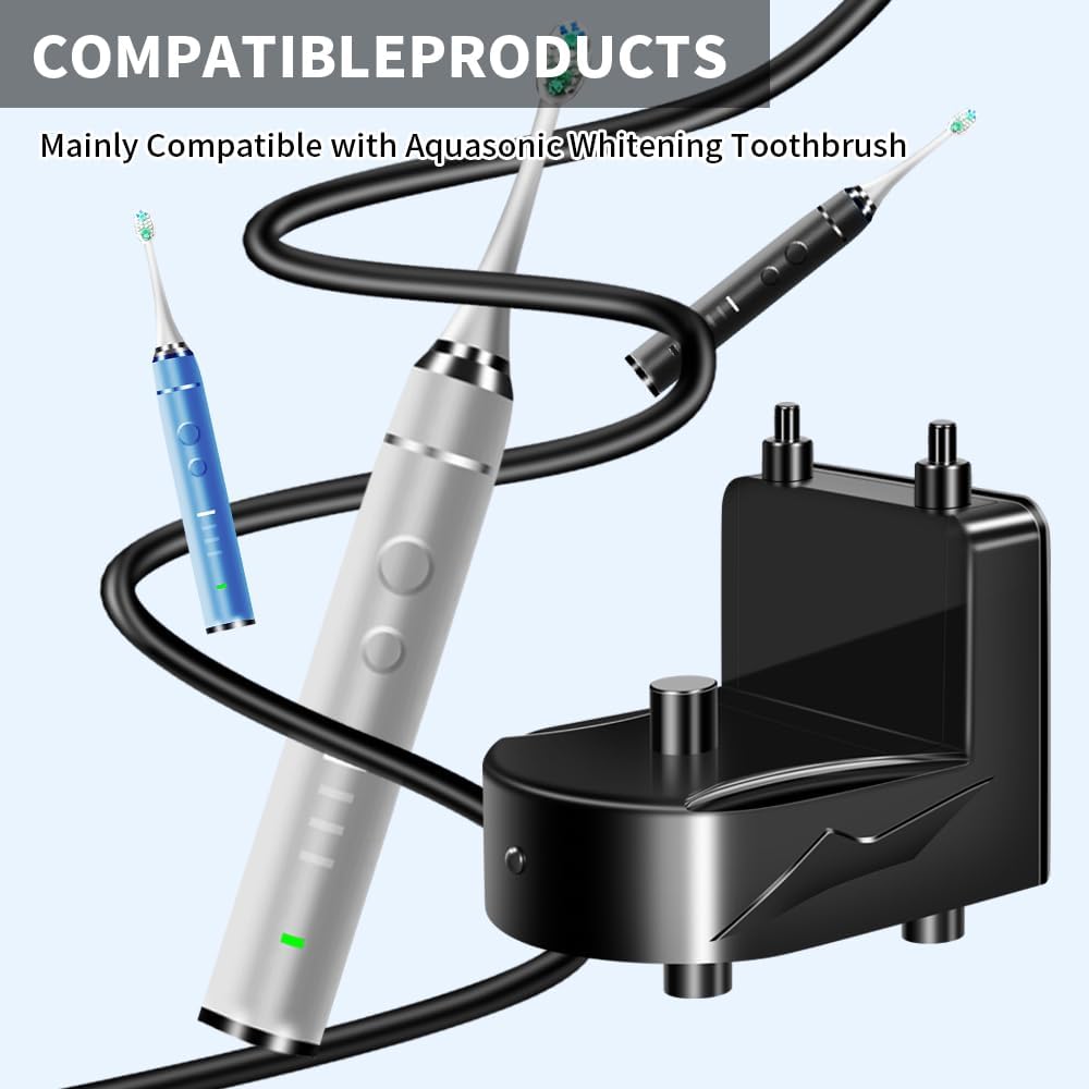 Charger Base for AquaSonic Electric Toothbrush, Wall-Mounted Waterproof Charger for AquaSonic Black/Vibe Series with Fast Charging & Universal Voltage - Easy Installation, Travel-Ready
