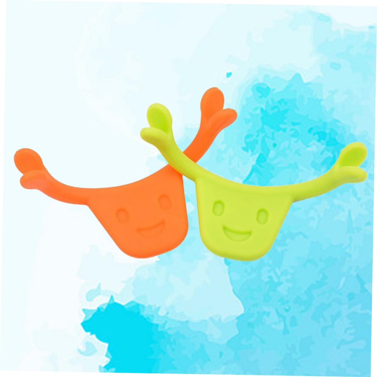 2pcs Smile Trainer Mouth Exerciser Edible Silicone for Facial Muscle Stretching and Lifting Smile Line Enhancer and Jawline Toning Green Orange
