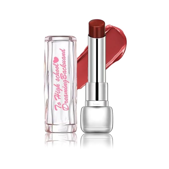 Berry Red Plumper Moisturizing Butter Lipstick for Women, Natural Tinted Lip Balm Shine Nourishing Hydrating Lip Gloss Stain for Dry Lips, Lightweight Lip Liner Care Makeup, Vegan, 1Pc Rose Red