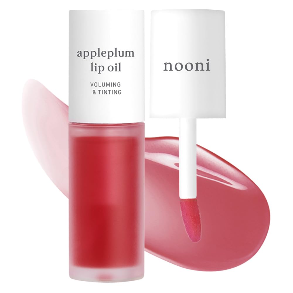 NOONI Korean Lip Oil - Appleplum | Long-Lasting, Moisturizing, Plumping, Revitalizing for Dry Lips, Waterproof, No Peel Off, Korean Tint, Hydrating, Stocking Stuffers, Makeup Set, 0.12 FL Oz