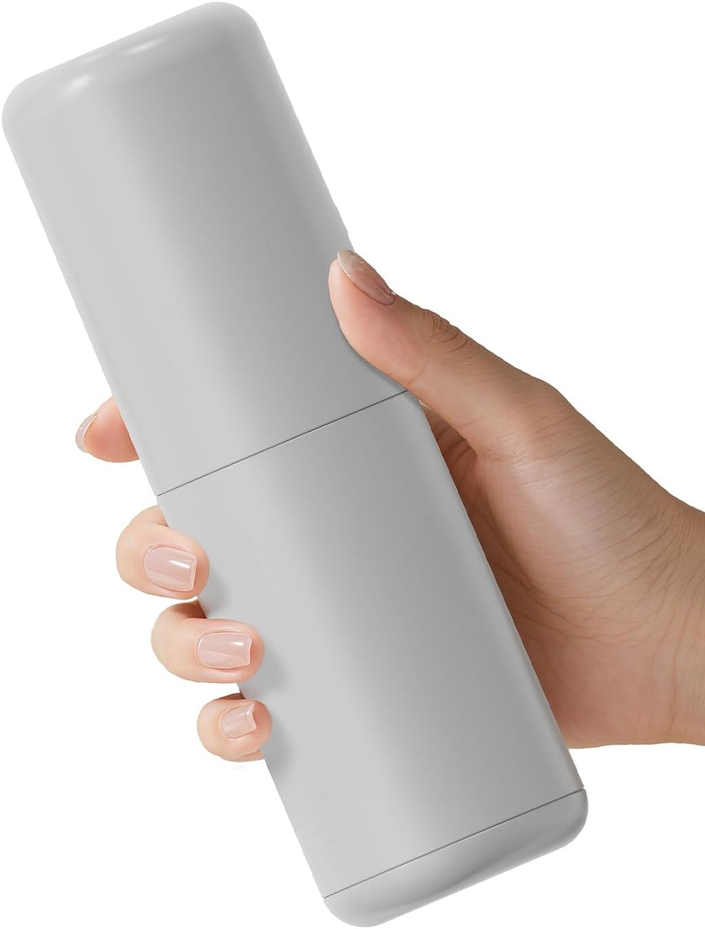 Travel Toothbrushes Holder – Portable Toothbrush Containers with Rinse Cup, Toothpaste Case with Leak-Proof Cover for On-The-Go Oral Care (Grey)