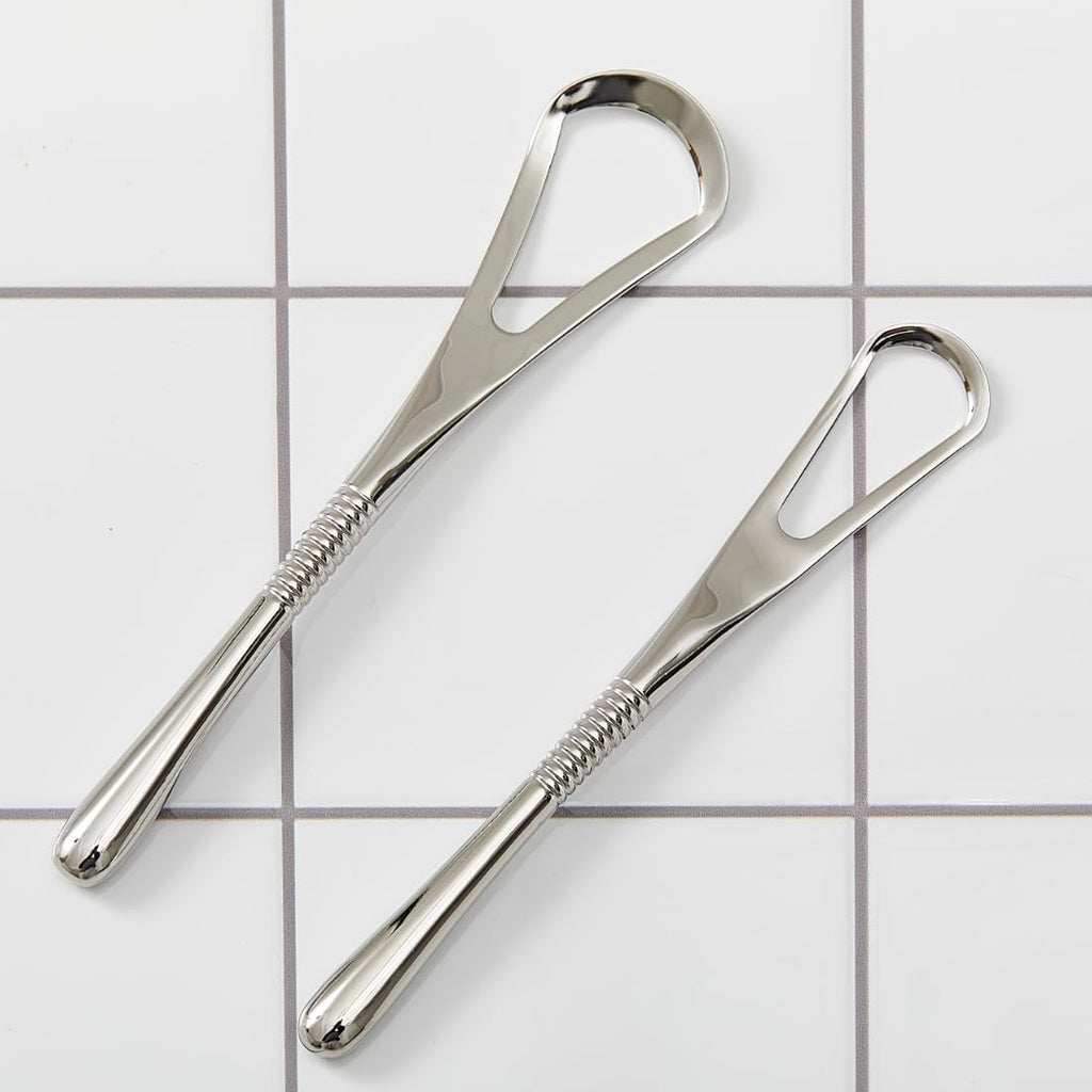 IBANCOOL Tongue Scraper – 316L Stainless Steel Tongue Cleaner with Ergonomic Design to Minimize Gag Reflex, Deep Cleaning Tool, Made in Korea (Wide type for Adults)