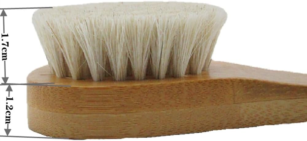 2 Pack 6" Bamboo Handle Dry Facial Cleansing Brush with Natural Soft Horsehair Bristles, Face Brush Cleanser Skin Care Exfoliating Brush Scrubber.