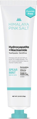 HIMALAYA PINKSALT Fluoride Free Hydroxyapatite Toothpaste with Niacinamide, Helps Remineralize, Appropriate for Sensitive Teeth, Teeth Whitening - for Adult, Kids Oral Care - Spearmint Flavor, 3.9 oz