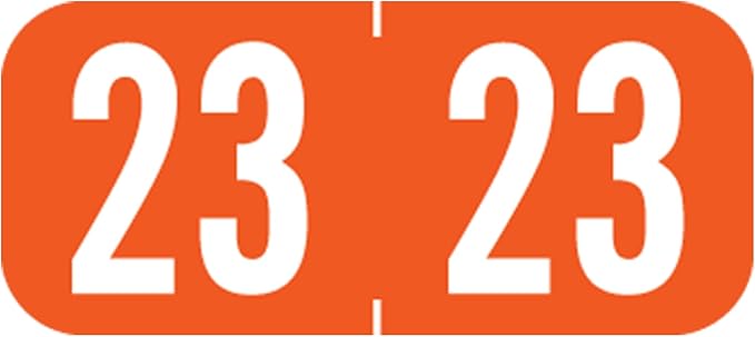 2023 MINI Year Stickers, Doctor Stuff 2023 Chart Stickers, Orange Colored, Tab 1287 Style, USA Made Year Labels for End Tab File Folders, 500/Roll, 1 Roll, 1/2" x 1-1/8"