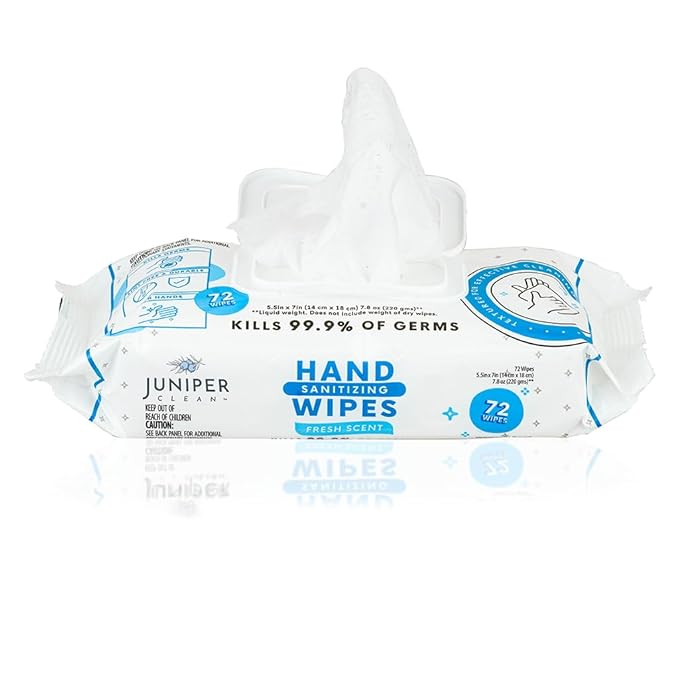 1 Pack Hand Sanitizing Wipes, 72 Count Disposable Hand Sanitizer Wipes, Fresh Scent, Lint Free & Durable