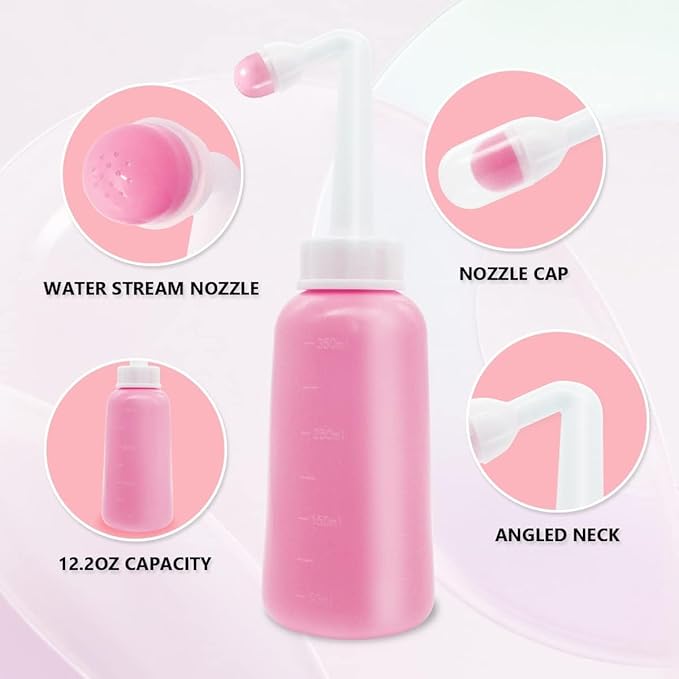 2PCS Peri Bottle for Postpartum Care,12 OZ Perineal Bottle Postpartum Essentials Upside Down Peri Bottle for Perineal Recovery