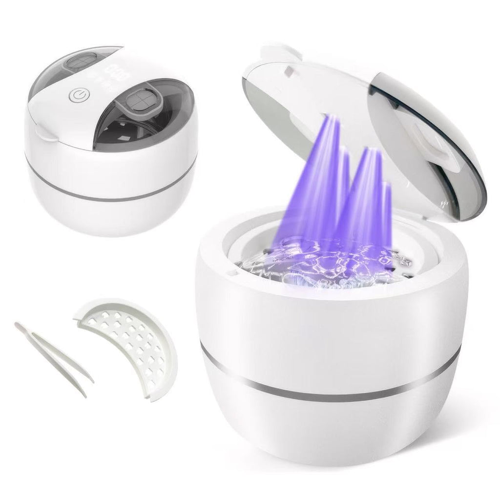 2025 Ultrasonic Retainer Cleaner Machine for Dentures - 45kHz Retainer Cleaner Machine for Mouth Guards, Braces, Toothbrush Heads, Jewelry with 200ML Capacity, 24W & 4 Modes for All Dental Appliances