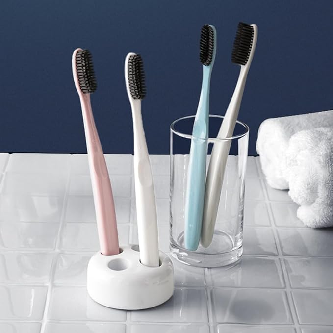 WANGTA Mini Black – Charcoal Large Toothbrush – 1.4 inch (3.5 cm) Head | 3,200 Bristles for Firm Cleaning & Bacterial Suppression | Made in Korea Oral Care (10 Pack)