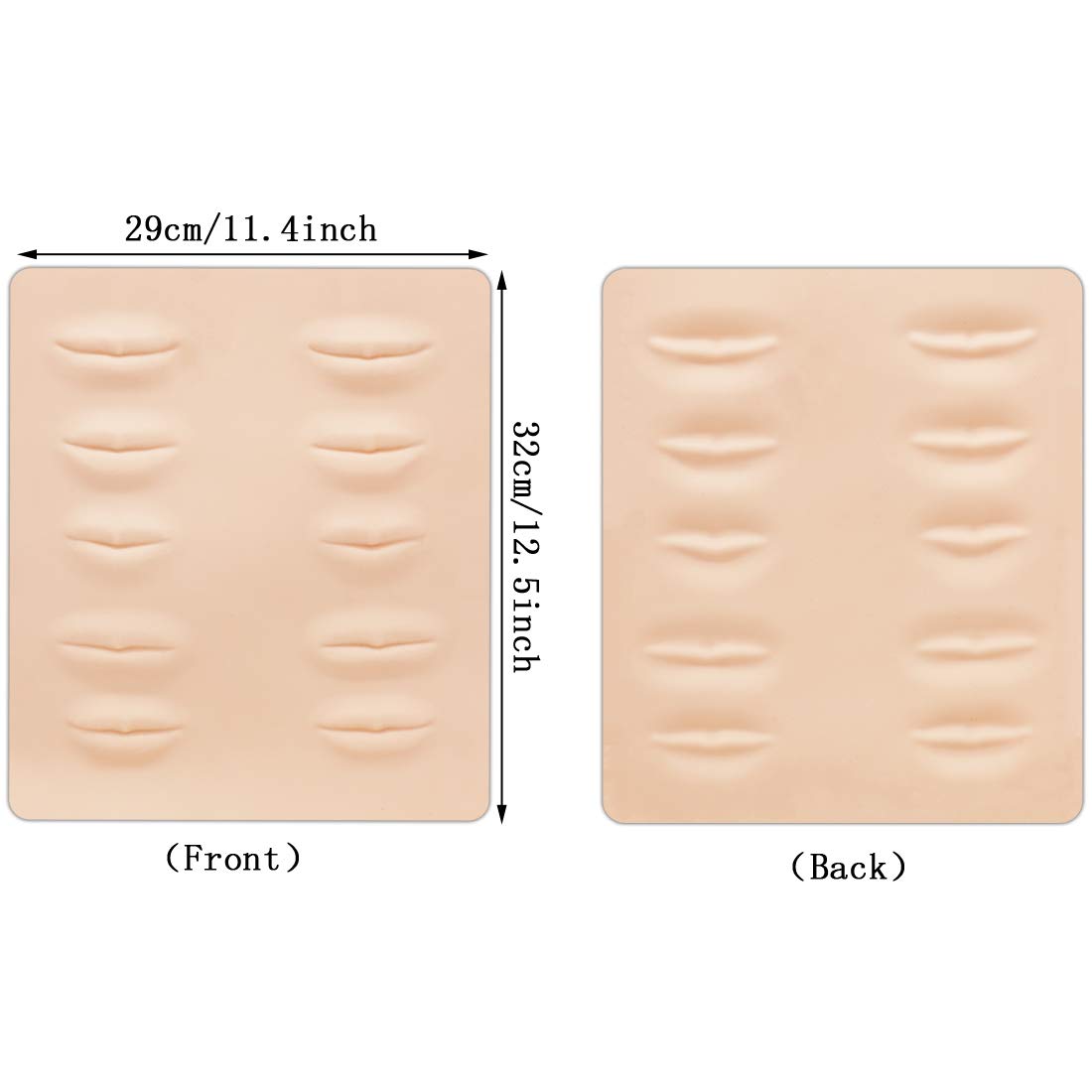 Silicone Fake Skins for Lips 3 Sheets 3D Microblading Permanent Makeup Tattoo Practice Skin 8.5x7.4 Inch for Tattoo Artists and Beginners (Lips)