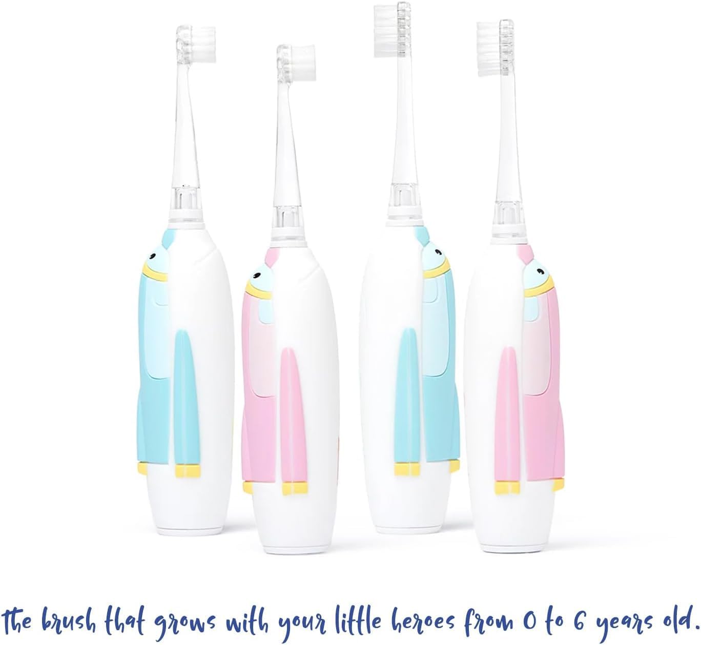 SuperMouth® Turbo Twins Replacement Brush Heads – Ultra Soft Bristles for Ages 0–36 Months – Soothes Teething & Cleans Teeth – Fits SuperMouth Sonic Toothbrush - for Babies and Toddlers