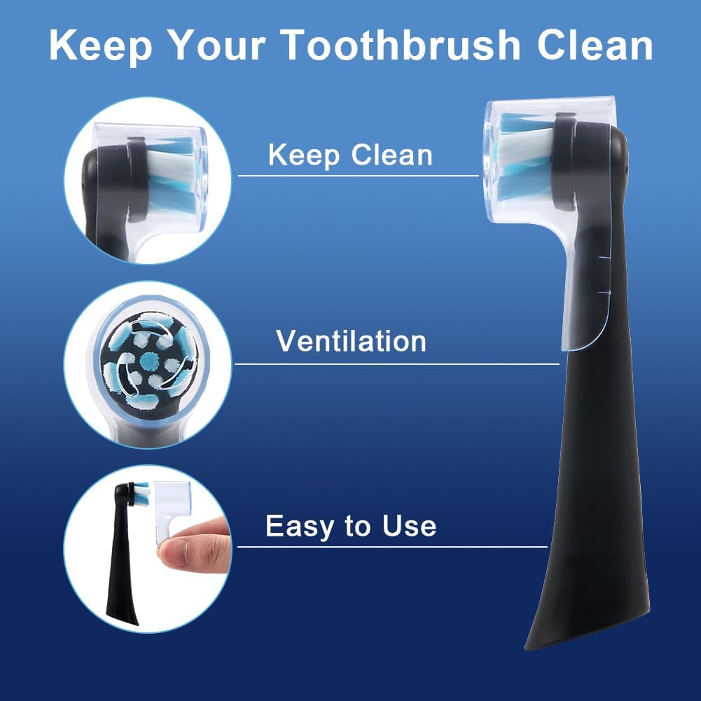 6 Pack Toothbrush Covers for Oral B iO Replacement Heads, Toothbrush Cover Caps for Oral B Bruan Pro 1000 Electric Toothbrush Head，iO Toothbrush Head Cover for Travel & Home (Mixing Colors)