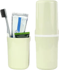 Surblue Travel Toothbrush Case Detachable Toothbrush Holder with Cover Portable Toothbrush Container for Vacation Camping Dorm Bathroom,Green