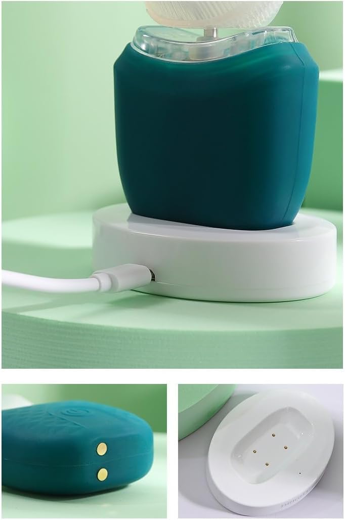 Scandinavian Smiles Brush 360° U-Shape Electric Toothbrush for Adults, IPX7 Waterproof,Oral Cleaning,Hands-Free Auto-Cleaning (1 Replacement Brush Head)