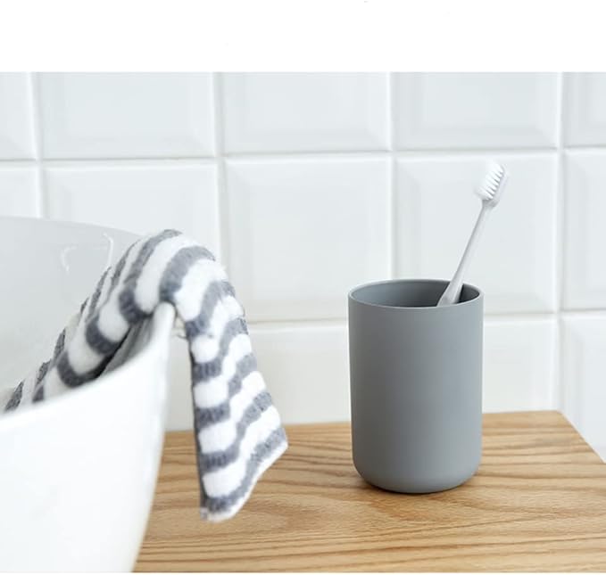 Toothbrush Holder Japanese Style Bathroom Accessories Toothpaste Holder Makeup Brush Cup, Razor Holder for Bathroom Vanity countertop 2pcs (Gray，Gray)