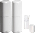 2PCS Toothbrush and Toothpaste Travel Case, Portable Tooth Brush Travel Case, Large Capacity, Small and Compact, Suitable for Journey, Gym, School, Camping, Home (White and Gray)
