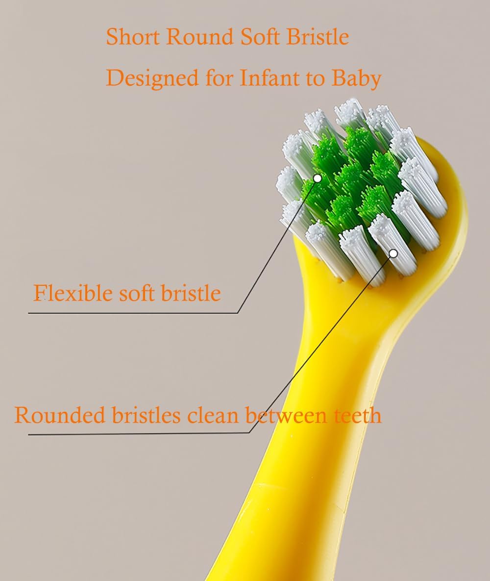 Baby Toothbrush,Lovely Calabash Handle Design Soft Bristles Infant to Toddler Toothbrush,Small Head for 0-3 Years, Teething Relief, 4 Pack