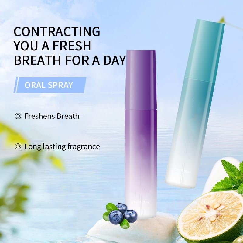 Oral Breath Spray, Portable Mouth Freshener Spray, Natural Extracts, Oral Spray for Long-lasting Fresh Breath for Men and Women