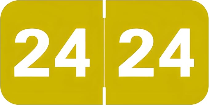 2024 Year Labels, Doctor Stuff 2024 Chart Stickers, Gold Color Coded, Tabbies 70200 Style, USA Made Year Stickers for End Tab File Folders, 500/Roll, 1 Roll, 3/4" x 1-1/2"