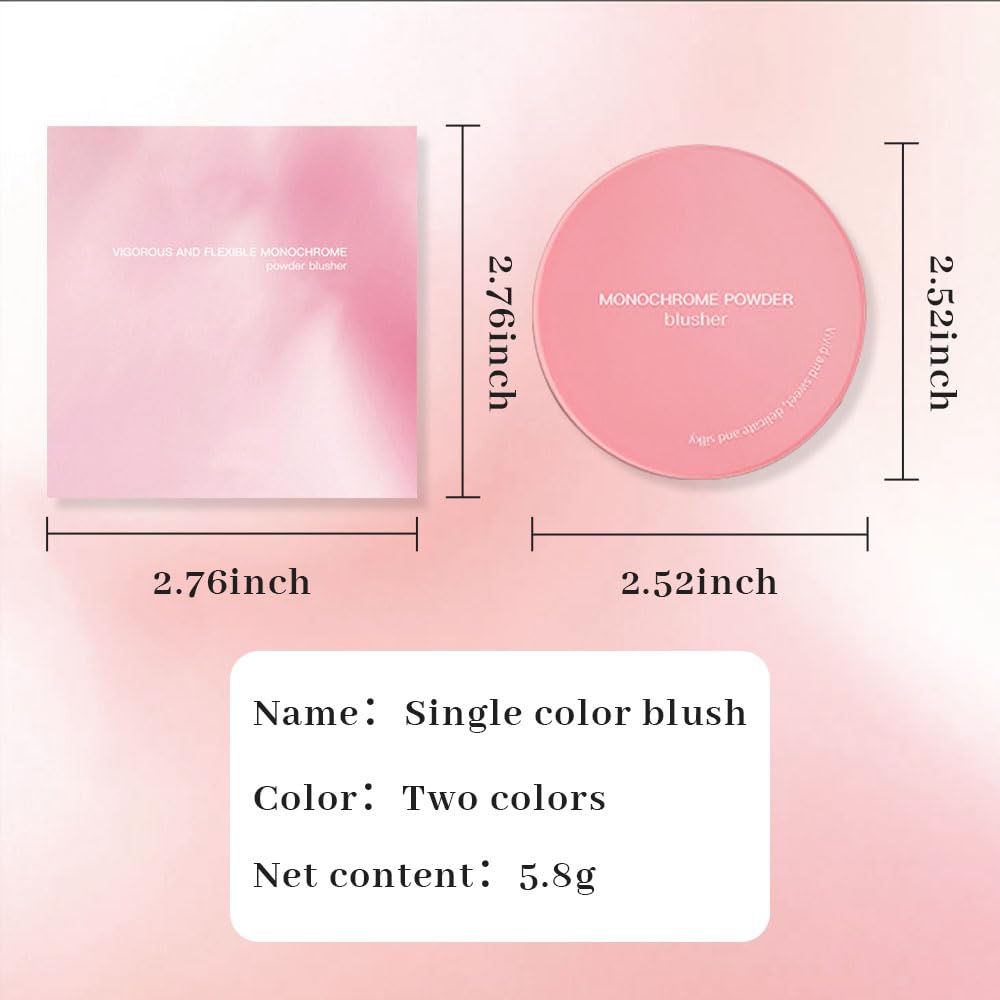 Peach Pink Powder Matte Blush with Mirror – Lightweight Smooth Blendable Baked Blush, Fade & Transfer-Resistant, Natural Matte Finish, Vegan & Cruelty Free, Perfect Makeup Gift for Women #01