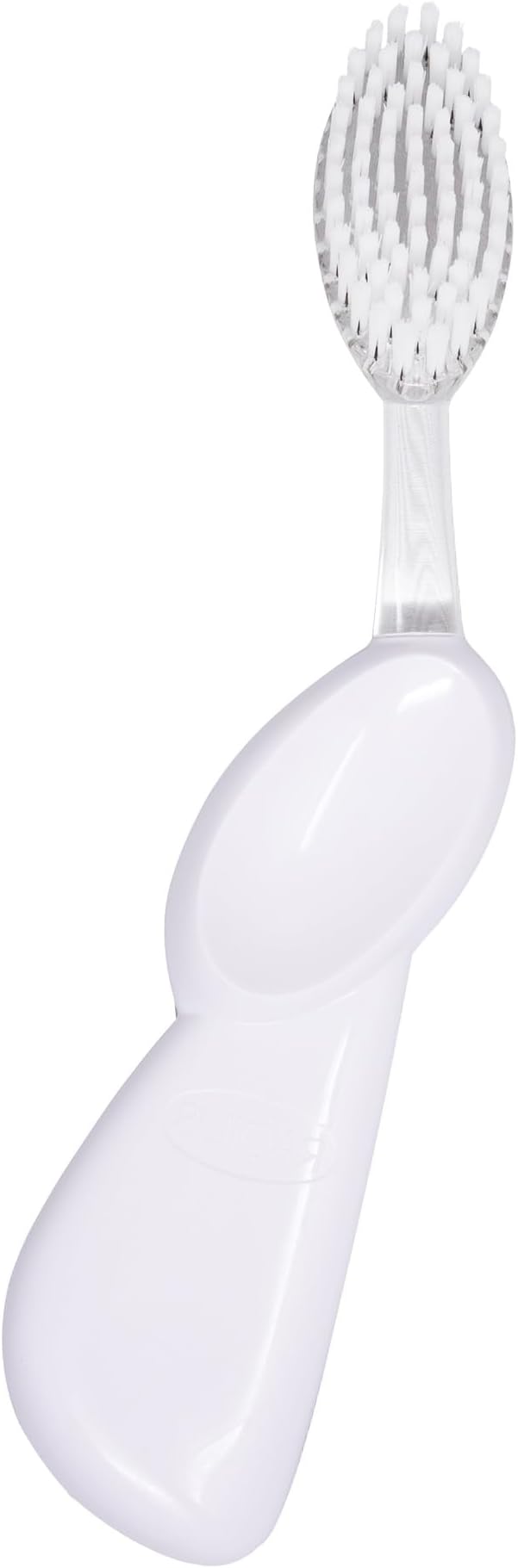 RADIUS Toothbrush with Replaceable Big Brush Head BPA Free ADA Accepted - Left Hand - Pastel White Brush with Pastel White Case