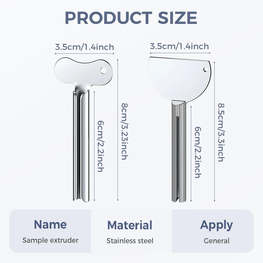 Toothpaste Squeezer, Metal Tube Squeezer Key Stainless Steel Toothpaste Roller Tube Wringer for Paint, Cream, Cosmetic and Hair Dye (12 PCS)