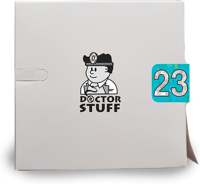 2023 Year Stickers, Doctor Stuff 2023 Chart Stickers, Holographic Aqua Colored, USA Made Year Labels for End Tab File Folders, 500 Labels per Roll, 1 Roll, 3/4" x 1-1/2"