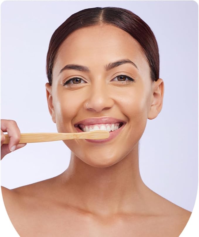 Eco-Friendly Bamboo Extra Soft Toothbrush for Adults, 20,000 Ultra Soft Bristles for Sensitive Gums, Nano Manual Toothbrush with Natural Floss Included, Pack of 4.
