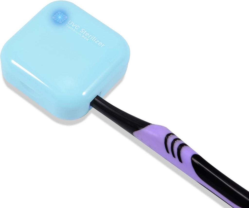 Wall Mounted Toothbrush Holder & Toothbrush Cleaner, Electric ToothBrush Holder, Cleaner for Bathroom Accessory, Clean for Home, Travel (Sky Blue)