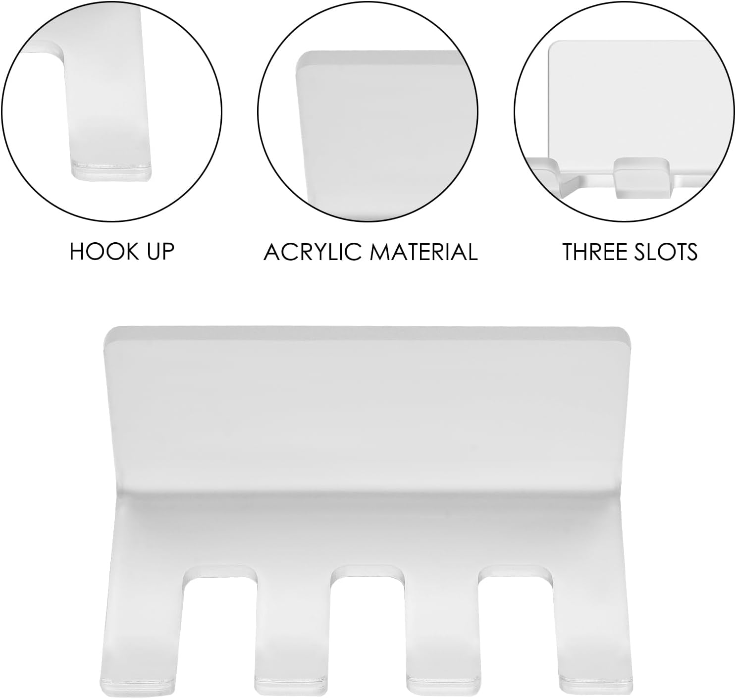 Self Adhesive Toothbrush Holders Wall Mounted, 3 Slots Electric Toothbrush Organizer for Shower, Multipurpose Rack Hanger for Power Plug, Razor, Key(Frosted)