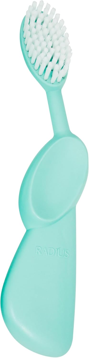 RADIUS Toothbrush Original Big Brush, BPA Free ADA Accepted - Left Hand - Mint Brush with Mint Case