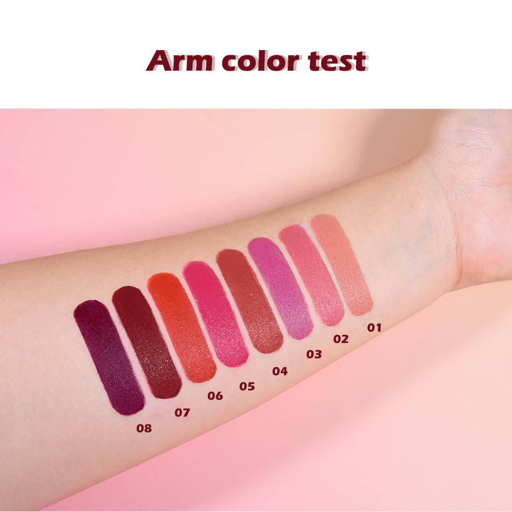 Warm Pink Matte Lipstick for Women, Long Lasting Waterproof Transfer-Proof Vegan, 24 Hours Moisturizing Glossy Shine Lip Gloss, Lipstick Palette Beauty Products Makeup All-Day Formula A01#