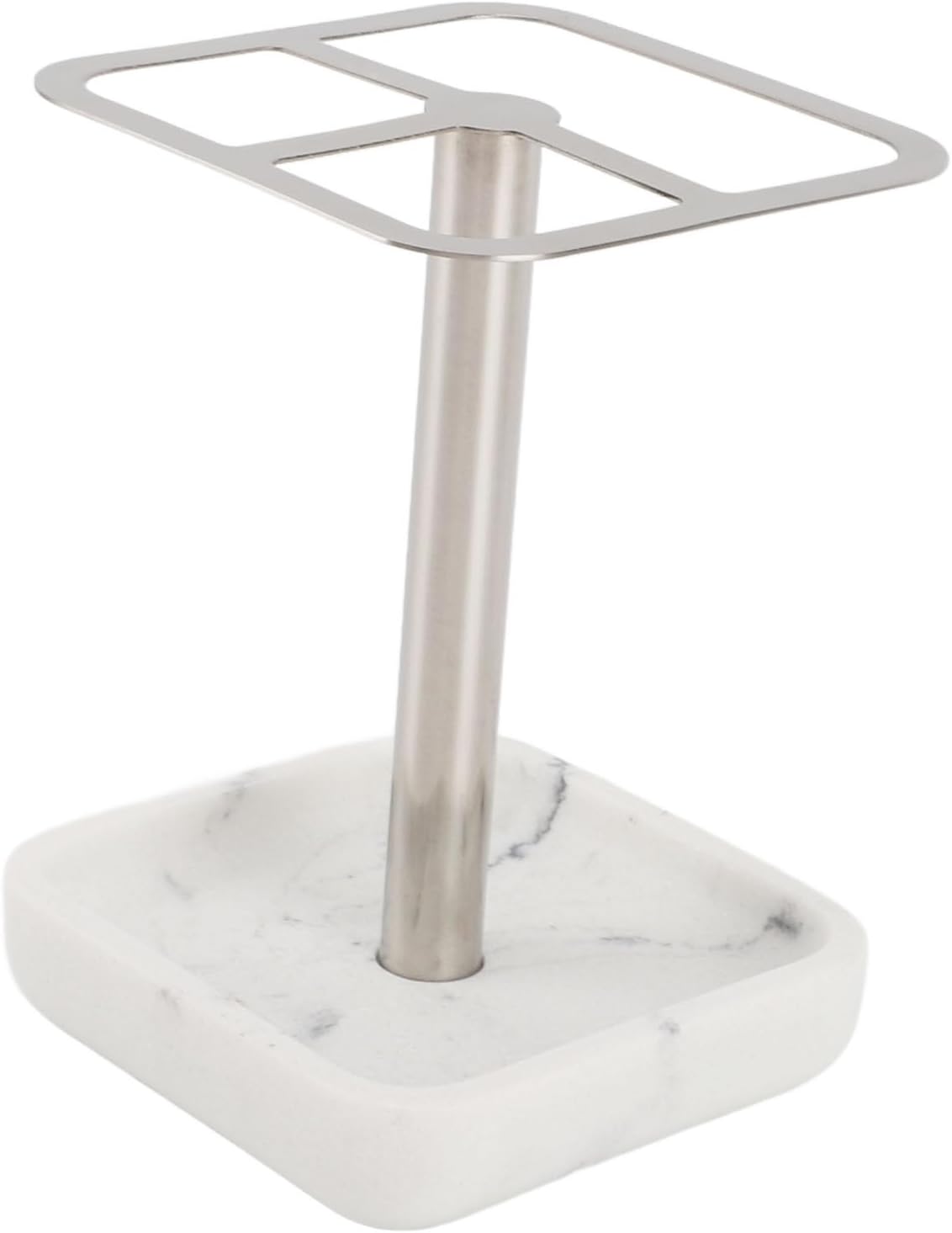 Mumusuki Stainless Steel Toothbrush Holder, Space Saving Toothpaste Organizer with Multifunctional Storage for Bathroom (Silver)