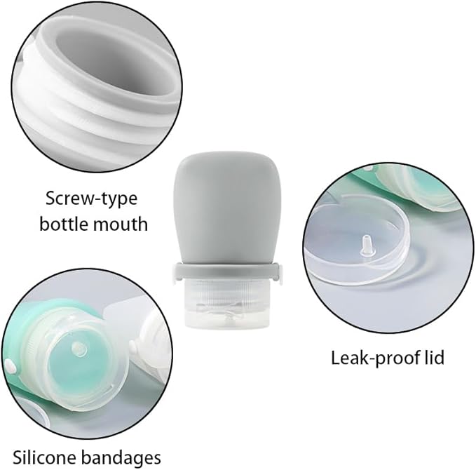 6Pcs 1oz Travel Bottles,Leakproof Silicone Squeeze Bottles for Toiletries,Shampoo and Lotion