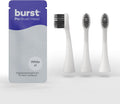BURST Pro Sonic Electric Toothbrush Genuine Replacement Heads (White/3 Pack) | Soft Bristles for Deep Clean, Stain & Plaque Removal