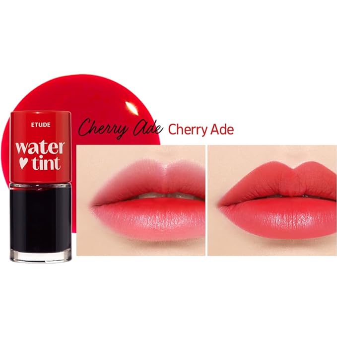 ETUDE Dear Darling Water Tint Cherry Ade 3 SET (9g*3) | Vivid Color Lip Stain with Moisturizing Weightless & Non-sticky Finish Lip Stain | Smudge-proof & Lightweight | Korean Makeup, Perfect for Gift