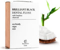 Terra & Co., Brilliant Black Dental Floss (32 Yards) | Organic Teeth Whitening Products | All Natural, with Activated Bamboo Charcoal | Vegan & Cruelty Free | Luxury Dental Care