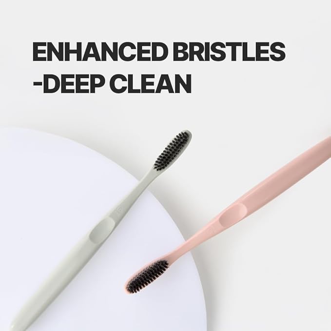 WANGTA Mini Black – Charcoal Large Toothbrush – 1.4 inch (3.5 cm) Head | 3,200 Bristles for Firm Cleaning & Bacterial Suppression | Made in Korea Oral Care (10 Pack)