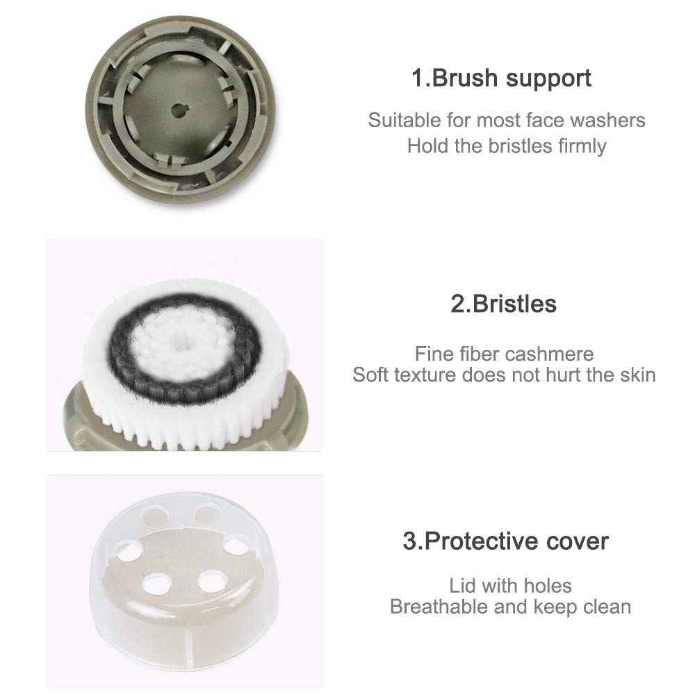 Facial Cleansing Brush Head Replacements Compatible with Clarisonic Mia 1, Mia 2, Mia Fit, Alpha Fit, Smart Profile Uplift, Deep Pore Face Brush Head Replacement Cleaning Tool(Mutil Color)