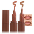 2in1 Gradient Lip Liner & Lipstick Combo,Matte Longwear Waterproof Lip Pencil with Cone Tip,Smudge Proof Crayon,Ombre Contour,Women's Long Lasting Makeup Set-(04#Cinnamon Spice+05#Caramel Latte)
