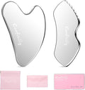 2Pcs Stainless Steel Gua Sha, Gua Sha Facial Tools for Face Sculpting, Metal Gua Sha Skin Care, Massage Gift for Women