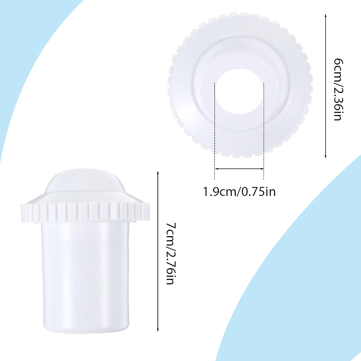 2 Pcs Pool Jet Nozzles, 3/4" Directional Flow Eyeball Inlet Jet, Swimming Pond Return Jets Replacement Parts Fittings Spa with 1-1/2 Inch MIP Thread Pool Accessories for Cleaning (2Pc 3/4" No Spiral)