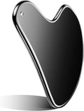 Nuanchu Stainless Steel Gua Sha Facial Tools Metal Guasha Tool for Face Body Jawline Shaper, Double Chin Reducer, Puffiness Reducing, Lymphatic Drainage Massager Skin Care Gift with Pouch(Black)
