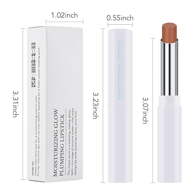 Tinted Lip Balm Moisturizing Lipstick, Light Brown Hydrating Lipstick for Women, 24 Hour Long Lasting Moisturization Lip Gloss Stain Makeup, Lightweight Non Greasy Moisturizer Lips, 01