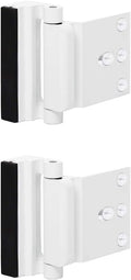 2 Pack Door Reinforcement Locks with 8 Screws, Home Security Door Lock for Toddler, Childproof Door Lock Night Lock Withstand 800 Lbs White