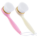 2 Pack Soft Bristle Facial Cleansing Brush for Deep Pore Cleaning, Face Exfoliating Scrub Brush for Face Cleansing Skincare Massaging (Pink and Jade White)