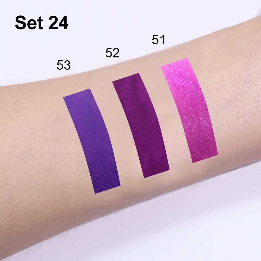 3Pcs 2 in 1 Lavender Dark Violet Purple Matte Lip Liner and Liquid Lipstick Stain Makeup Set for women, Long Lasting Smudge Proof Lip Tint Matte Finish Lip Gloss for All-Day Color Hold, Set24